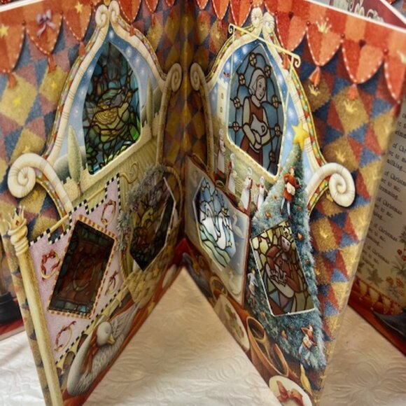 VTG 1998 The Twelve Days of Christmas Song Children's Board Book 6 Panels - Picture 6 of 12